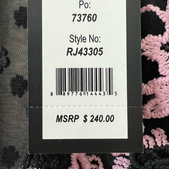 Romeo & Juliet Couture Dress | Small NWT | Black and Pink Floral Crochet Lace - Picture 7 of 7